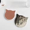 1/6Pcs Cartoon Cat Themed Ceramic Drink Coasters Water Absorbent Fantasy Atmosphere Coasters Home Kitchen Decor
