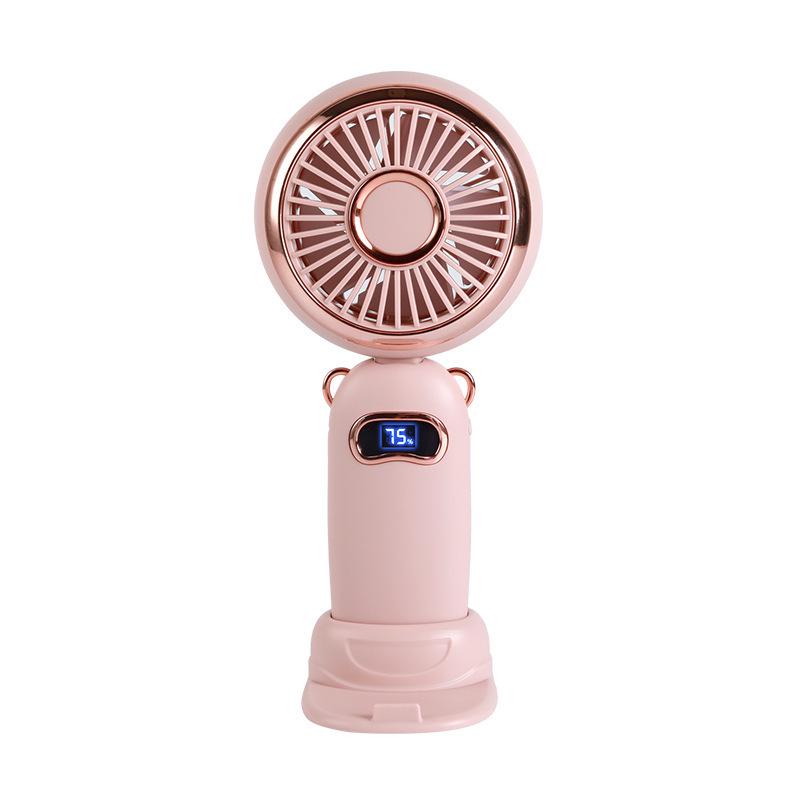 Portable Aromatherapy USB Rechargeable Small Fan with Digital Display and Desk Stand