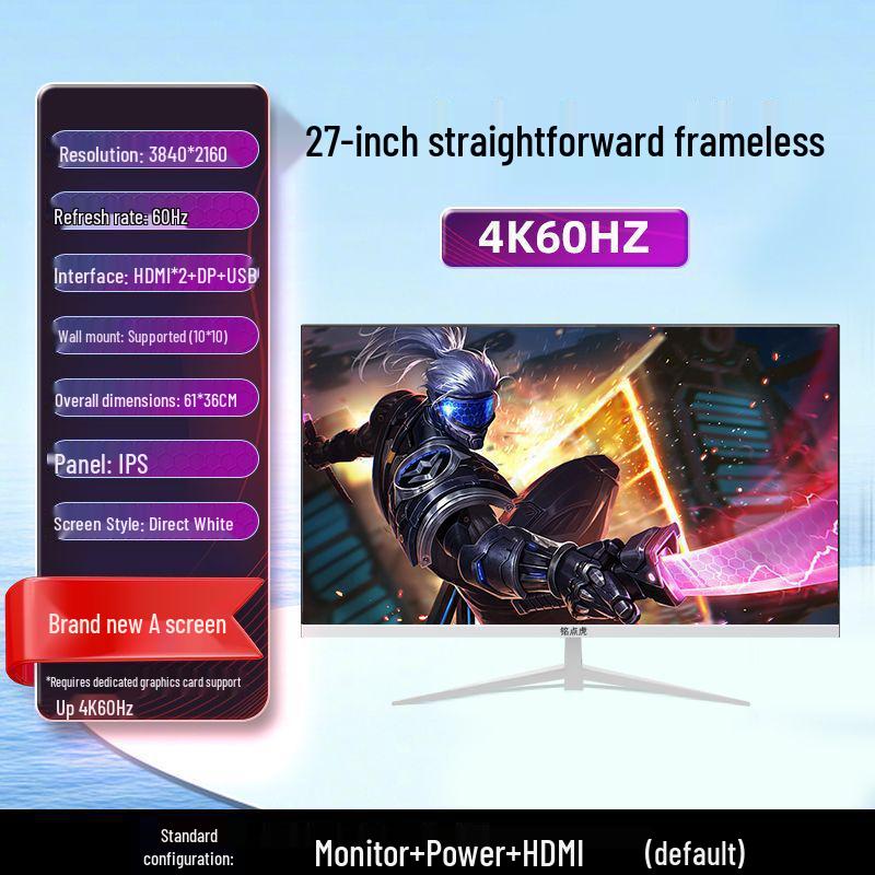 New 27-inch 2K 144Hz Curved Gaming Monitor - Ultra-Thin Bezel-Less Design