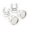 5pcs 10-25mm Inner Size Round Thick Stainless Steel Adjustable Ring Settings Cabochon Blank Base DIY Jewelry Making Findings