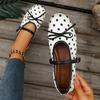 Estate 2026 Nuove Scarpe Piatte a Suola Morbida Punta Tonda Retro Donna pois Scarpe Donna Moda Scarpe Piatte Basse