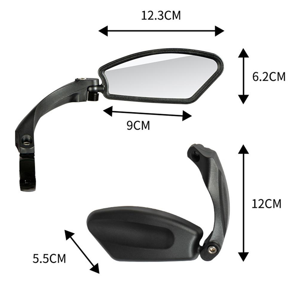 Wide Range Safety Bicycle Handlebar Mirror Rear Reflector Adjustable Rotatable Electric Mountain Bike Rearview Mirrors Parts