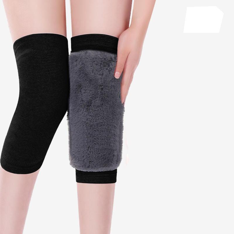 

Winter Rabbit Fur Warm Knee Protector Sports Thickened Anti Cold Fleece Knee Protector Heat Storage Sports Leg Protector L