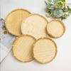 Handwoven Natural Bamboo Tray Sturdy Eco Friendly Portable Serving Platter for Camping Hiking Home Storage Decor