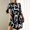 European and American Autumn New Fashion Printed Dress Women's Spot