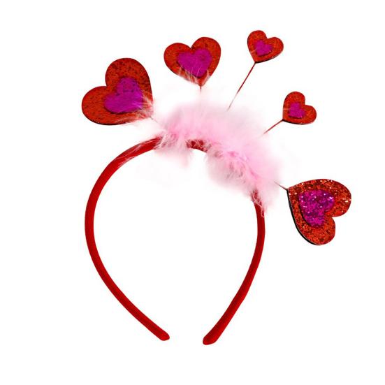 Opaska na Walentynki dla Kobiet Brokatowe Serce Miłości Dodatek do Włosów na Walentynki Ślub Urodziny Artykuły na Imprezę
