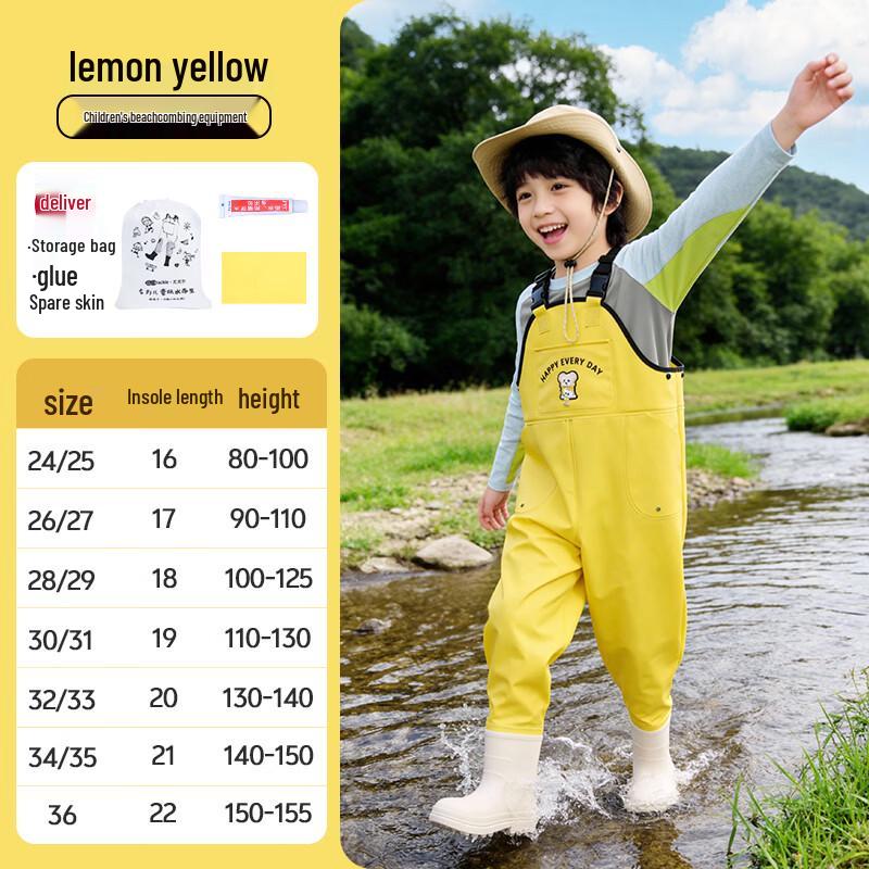 Kids  Waterproof Wading Overalls with Light-Up Boots 26/27 (17cm insole)