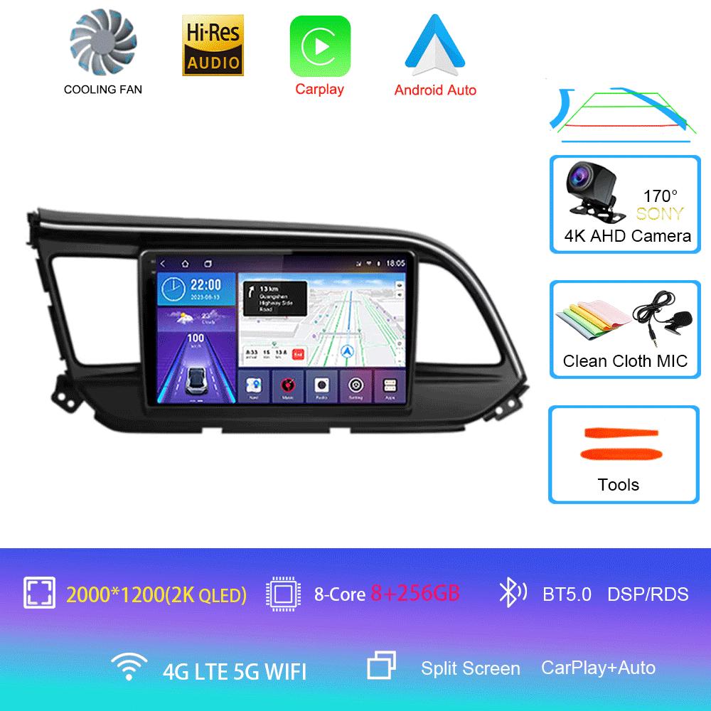 Car Radio Android 14 Carplay For Hyundai Elantra 6 2018 2019 2020 DSP GPS Navigation Multimedia Video Player Stereo Head Unit BT