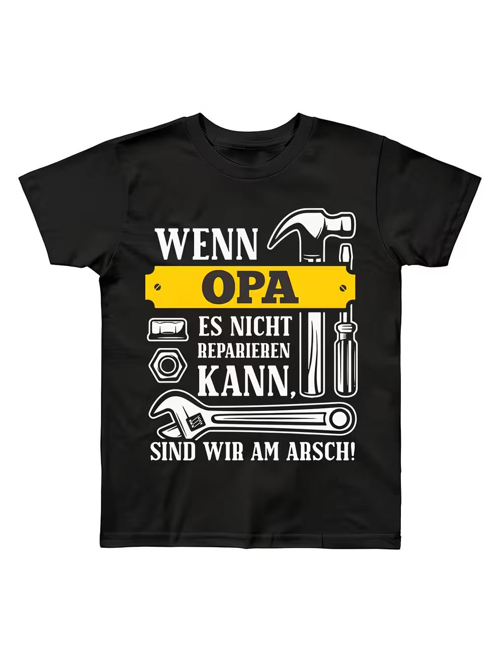 

Men S Grandpa Themed T-Shirt - Wenn Opa Es Nicht Bekannt German Saying L