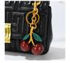 Fashion Delicious Red Cherry Keychain Summer Fruits Cherries Pendant Keyring For Women Men Jewelry Bag Accessories Gift