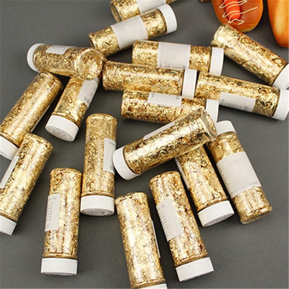 

4PCS Edible Grade Gold Leaf Flakes for Artworks and Dessert Decoration