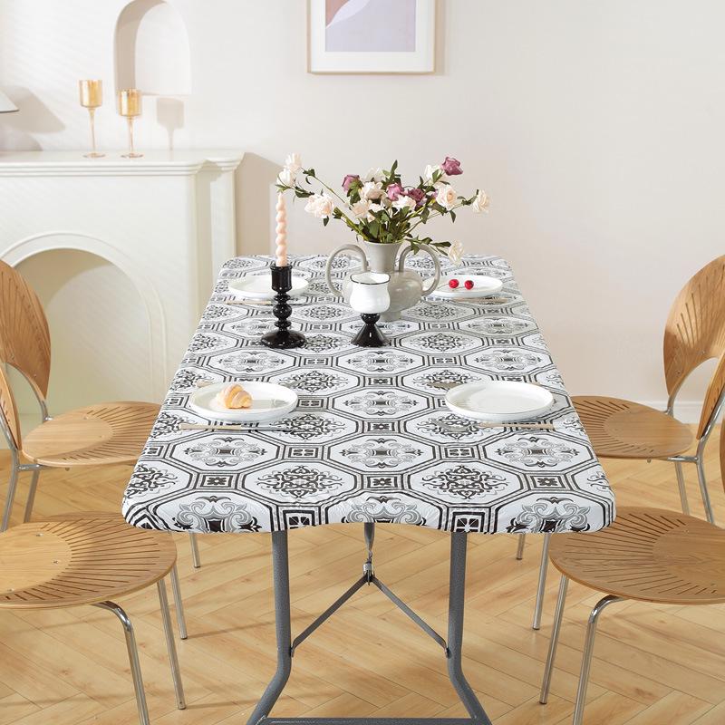 Bohemian wasserdichte Vinyl-Tischdecke mit elastischer Flanellrückseite - Passend für 1,2 m bis 1,8 m Tische