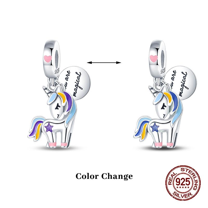 New 100% Copper Flower Chameleon Change Color Charms Beads Fit Pandachbracelets Diy Jewelry New Year'S Gift