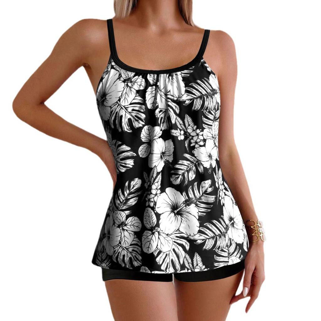 Fashion European and American Swimsuit Female Split Sexy Printing Fat Woman Bikini One Piece