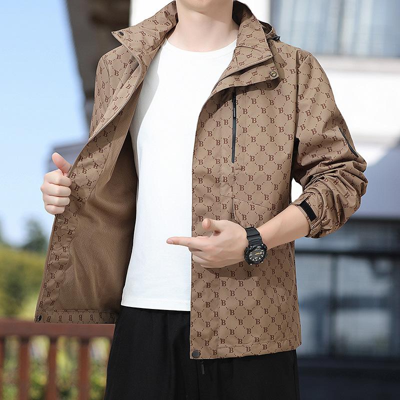 Fashion Hooded Men's Jacket Spring and Autumn New Handsome Trend Clothes Casual Jacket