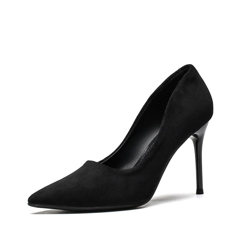 

Black high heels women s stiletto new spring and autumn professional single shoes comfortable soft sole work etiquette work shoes 33