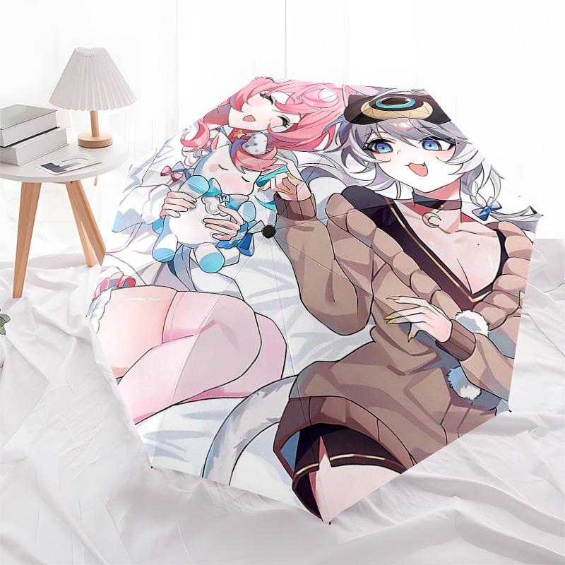 1 Stück Outdoor-Schirm mit niedlichen Anime-Charakteren - Automatisches Öffnen/Schließen, Tragbares 3-fach faltbares Design, 8-Speichen-Eisenrahmen - Perfektes Geschenk für Fans, Tr