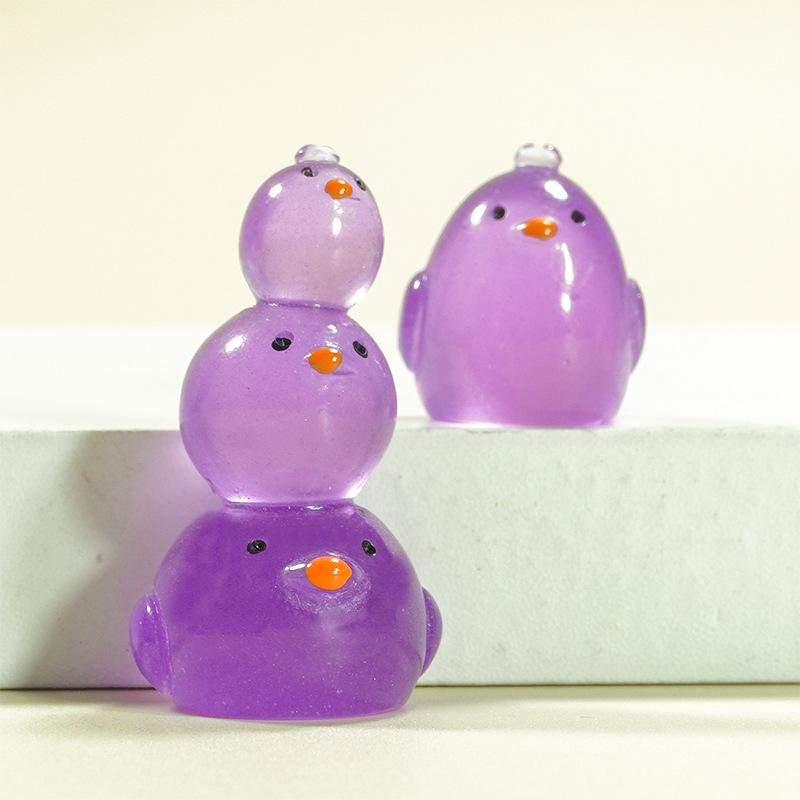 Illuminated DIY Resin Car Interior Decorations - Cartoon Chicken Ornaments