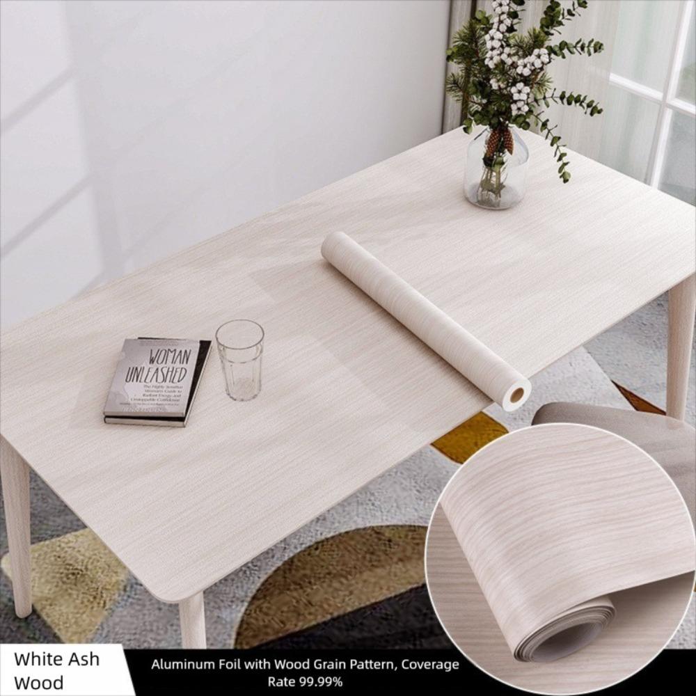 

Обои под дерево с дизайном планок, съемные самоклеящиеся обои, новые водонепроницаемые обои 40*100CM-White Oak Wood