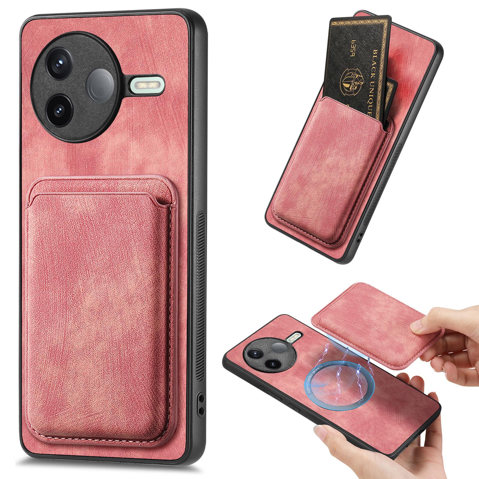 

For Xiaomi Poco F7 Pro 5G/Xiaomi Redmi K80 5G Case Magnetic Case Leather Back Cover with Detachable Card Holder E
