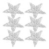 6 peças de Patches de Strass Estrela para Costurar DIY Apliques Adesivos Brilhantes Para Roupas e Decoração de Festa Convenientes Transferências Térmicas
