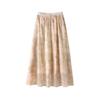(2XL~6XL) Tie-dye Print Skirt for Women Elastic High Waist Ruffled A-line Skirt Summer Elegant Fashion Thin Loose Skirt Breathable Soft Plus Skirt