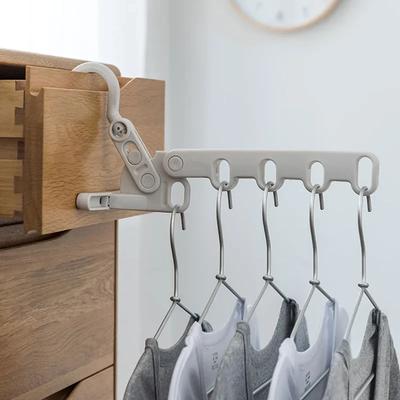 New Foldable Drying Rack 5 Holes Travel Portable Clothes Hanging Hotel Indoor Drying Rack Hanging Clothes Hook Hanging Hole Rack