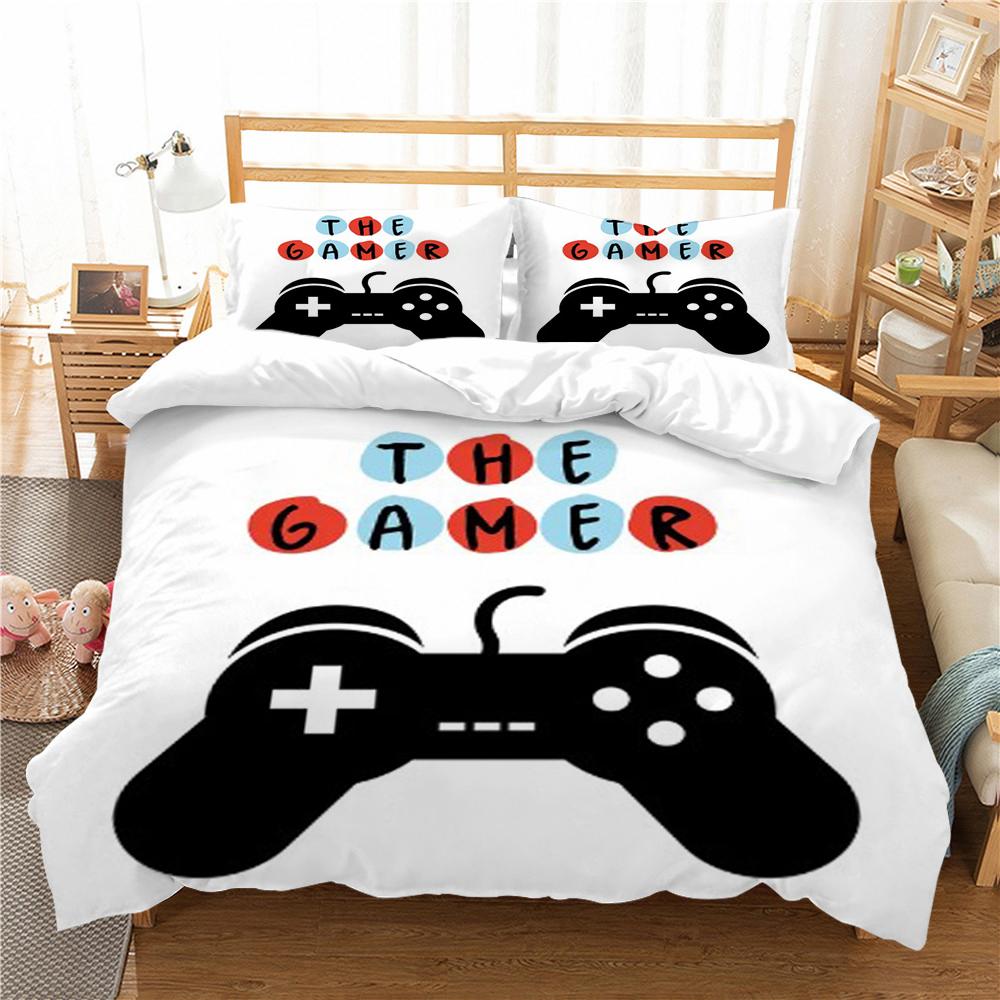 Gamepad Print 3D Bedding Set Home Bedclothes Bedspreads Duvet Cover Sets Kids School Adults Microfiber Pillowcase