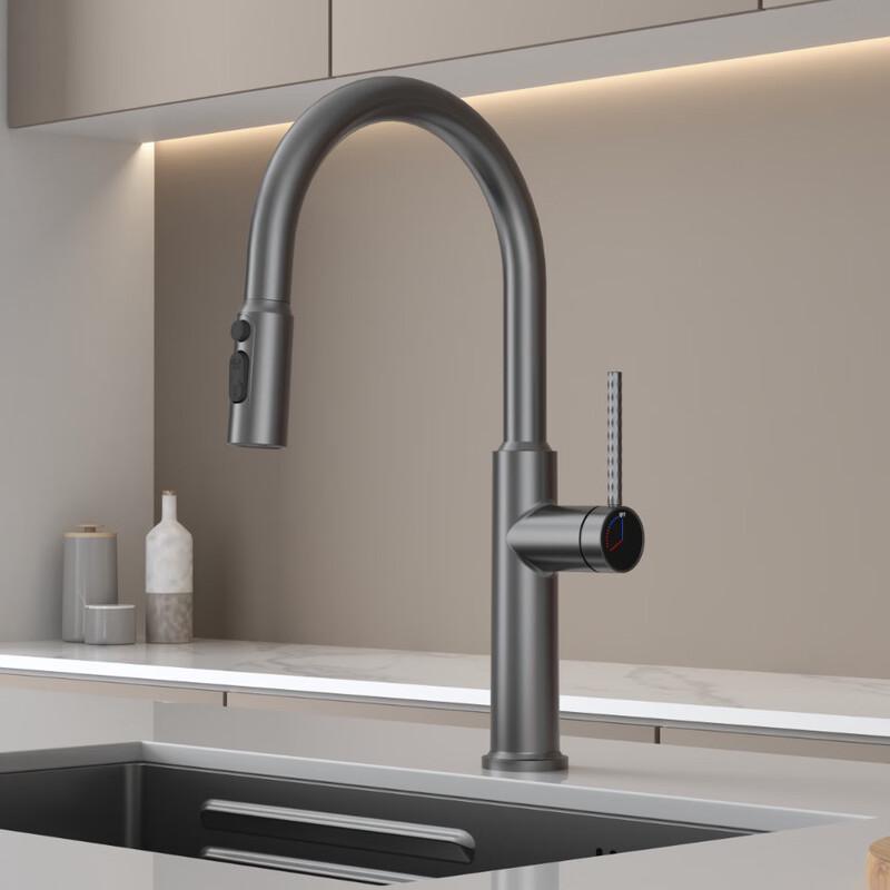 Gunmetal Grey Pull-Out Kitchen Faucet