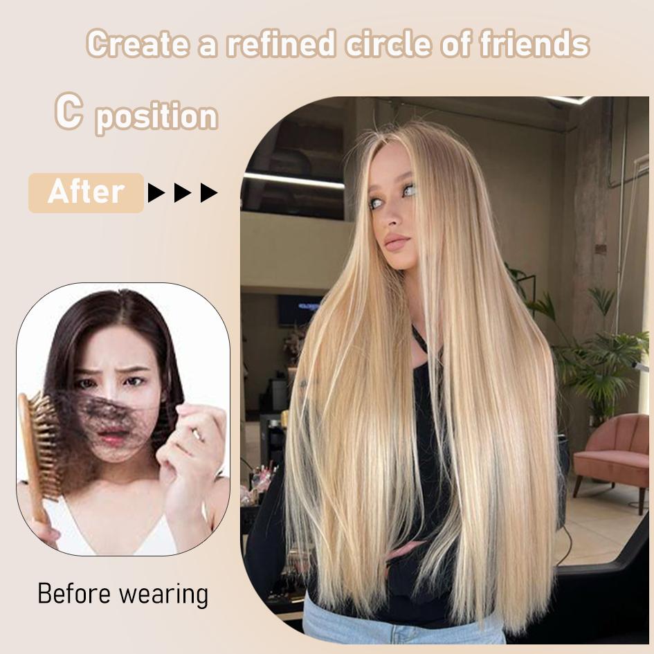 Synthetic Long Straight Wig With Bangs Curly Ponytail Extensions Dirty Braids For Halloween Christmas Gifts