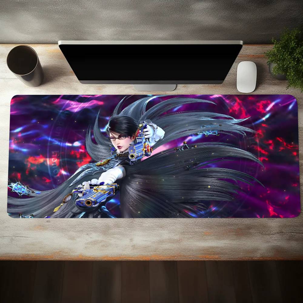 Anime Bayonetta Mouse Pad Large Gaming Keyboard Mat LockEdge Rubber Computer Office Accessories