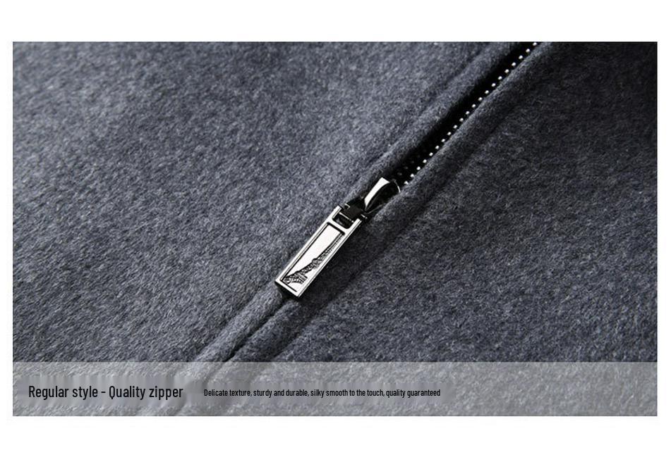 Men's Autumn Winter Cashmere Wool Lapel Jacket - Thick, Casual, Versatile Coat for Middle-Aged and Elderly Dads