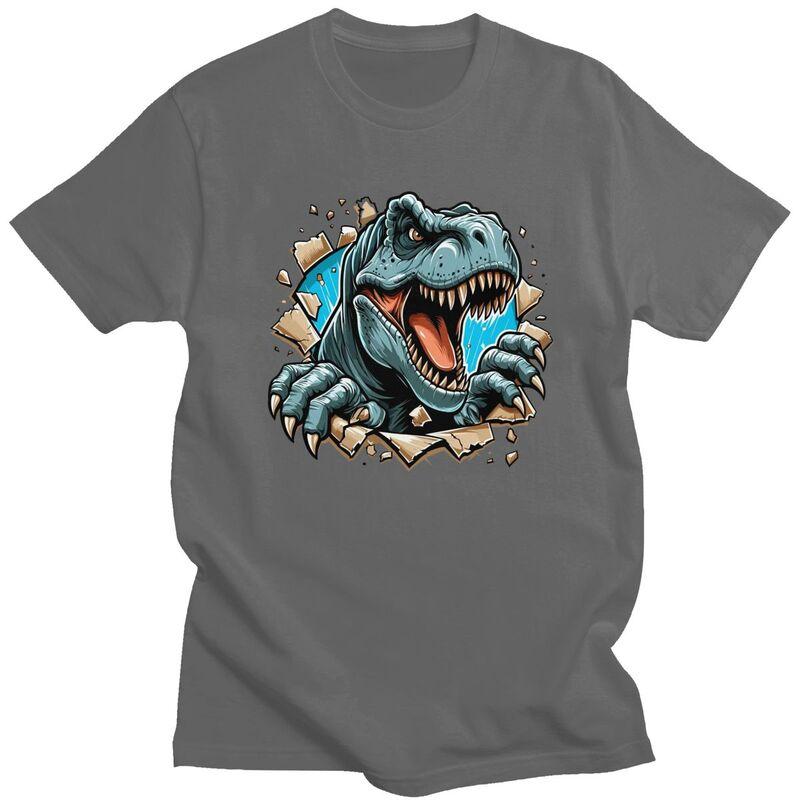 Custom Fashion Wild Trex Dinosaur Roars T Shirt Men ShortSleeve Tshirt Streetwear Tee Slim Fit Tshirt Merch
