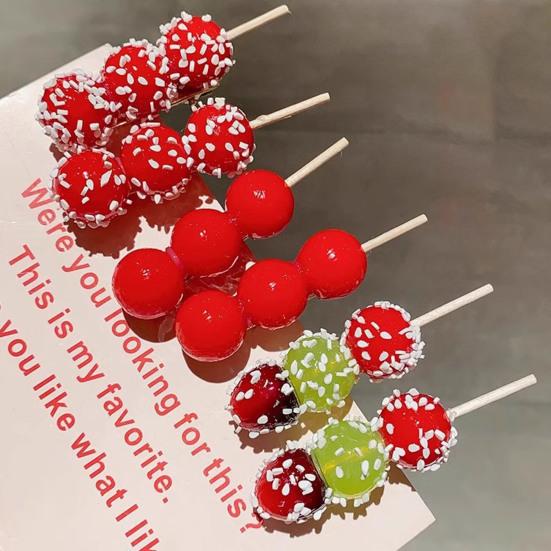 Hairpin Imitation Sugar Calabash Design Hair Clip Stable Clamping Force Side Bang Hair Pin Holiday Hair