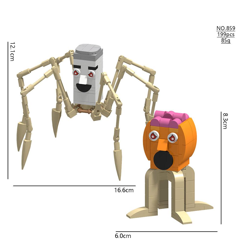 Italian Brainrot Animal MOC Building Block Tung Tung Tung Sahur Wheel Frog Elephant Tree Monster Monkey Toy Desk Decoration Q064