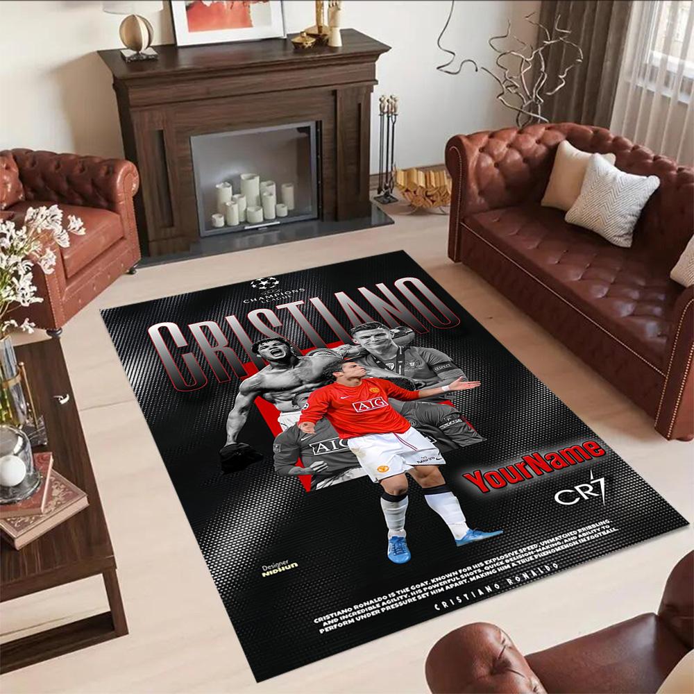 Cristiano Ronaldo 18 Customized Name Floor Mat Perfect for Dormitory Game Room Entryway Outdoor Antislip Carpet Office home decor Wedding Party Gift