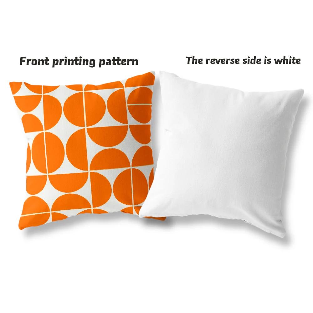 Orange Pillowcase Medieval Geometric Cushion Cover For Home Sofa Chair Decor Pillowcase Car Office Decoration Ornament