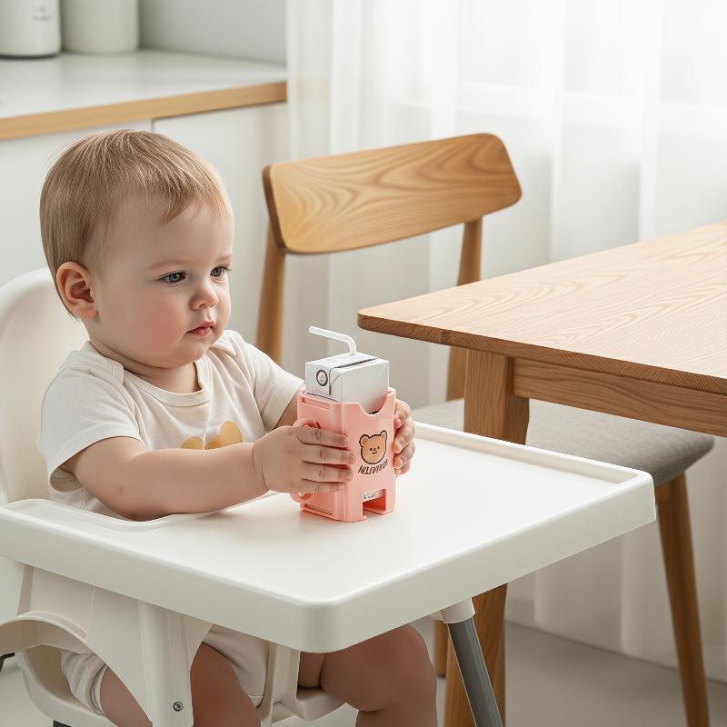 Foldable Milk Cup Holder for Toddlers Anti-Squeeze Drinking