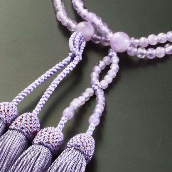 Kyoto Buddhist Altar Hayashi Prayer Beads Jodo Shinshu Fujigumo Stone Official Ceremony Bag Kyoto Prayer Beads 8-inch (For Women) [Bead Set] SW-070