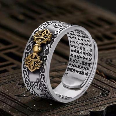 Men Ring Scripture Decorative Birthday Gift Popular Men Feng Shui Pixiu Charm Ring Daily Wear
