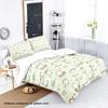 3-piece down duvet cover with green cartoon cat pattern print (1 down duvet cover+2 pillowcases, no core) Soft bedding set