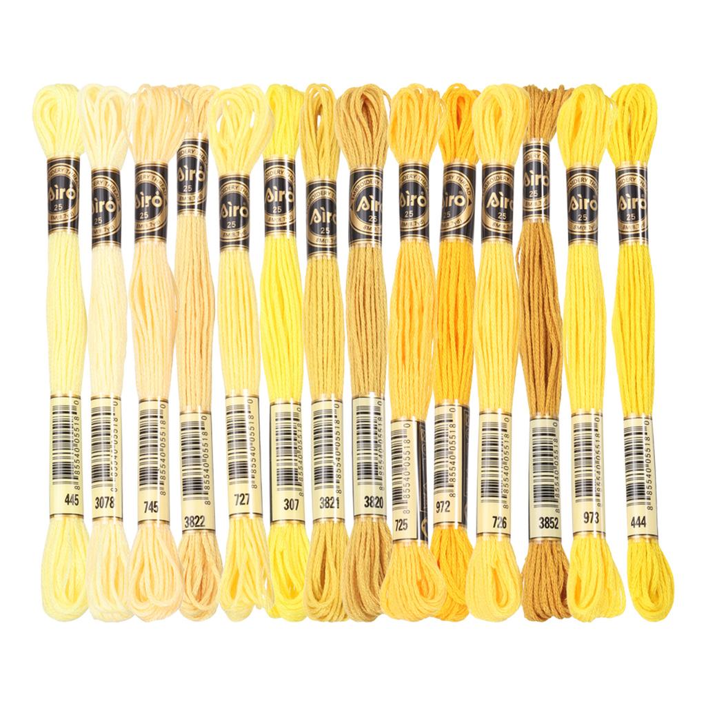 14 Skeins Embroidery Floss Cross Stitch Thread Polyester Embroidery Threads Bracelets String for Cross-Stitch Hand Embroidery