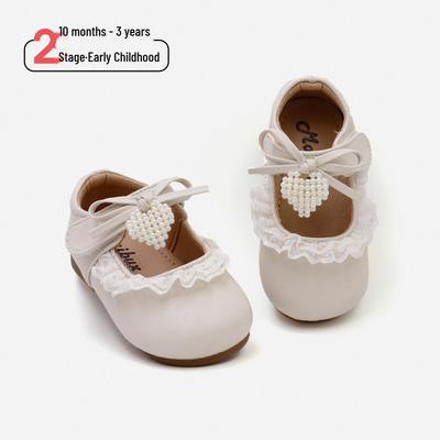 Sapatos de Couro de Princesa com Laço para Meninas Primavera 2026 – Estilosos Sapatos para Bebês Engatinhando