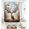 Bathroom Shower Curtain Four-Piece Digital Printing African Animal Waterproof Shower Curtain Shower Curtain Partition Curtain Bath Mat