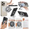 Ultra-thin Aluminum Alloy Folding Bracket, Strong Magnetic Magsafe Magnetic Ring Bracket 360 ° Mobile Phone Back Sticker Ring