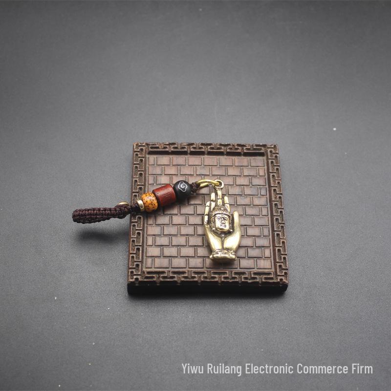 Brass Vintage Palm Buddha Pendant