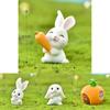 Adorable Rabbit Eat Carrot Diy Resin Figurine Perfect For Lifelike Micro Craft Decor