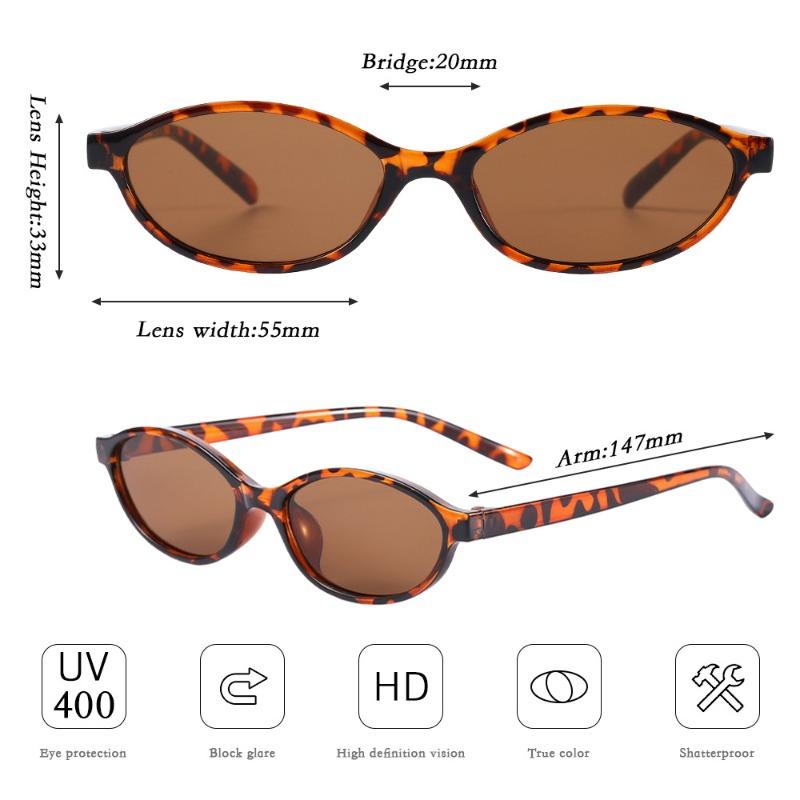 Small Frame Oval Sunglasses For Unisex Lightweight Trendy Sexy Leopard Black Brown Ladies Shades Retro Eyewear Gifts Uv400