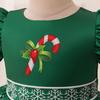 Vestido de Fiesta de Princesa con Manga Abullonada de Árbol de Navidad para Niñas