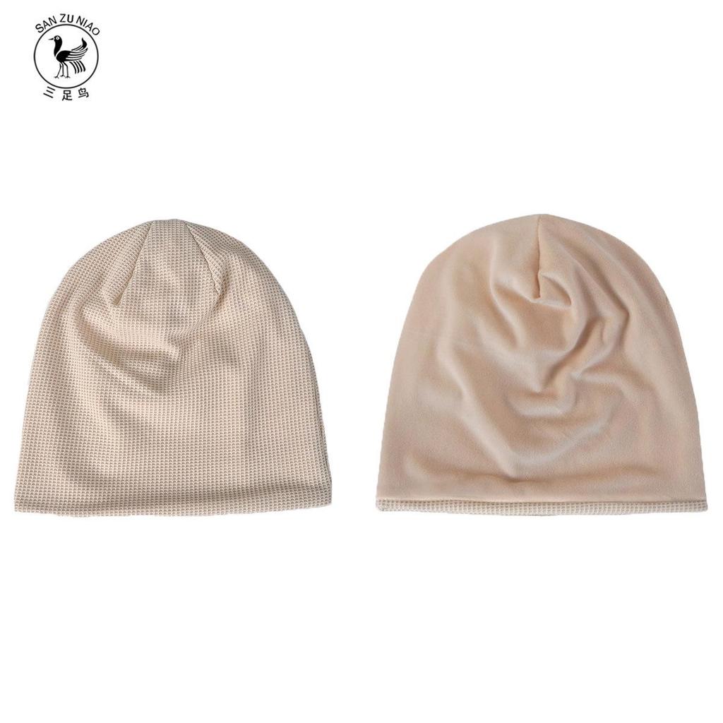 Women's Japanese & Korean Three-Legged Bird Beanie: Lightweight Waffle Cotton Sleep Cap for Spring/Summer Fashion